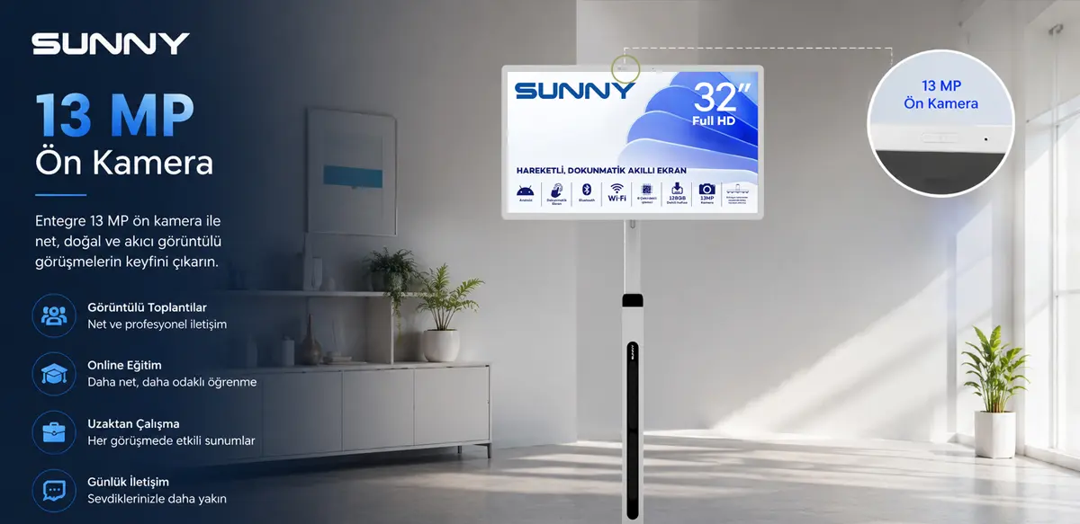 Sunny akıllı monitör 13 MP ön kamera ile görüntülü görüşme