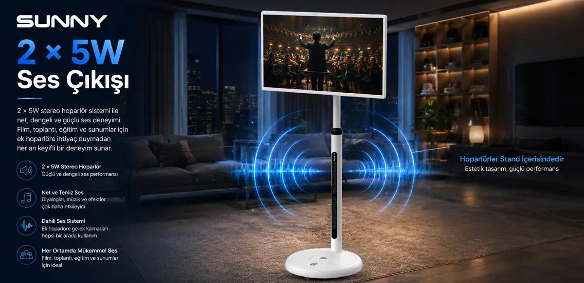 Sunny akıllı monitör 2x5W dahili hoparlör
