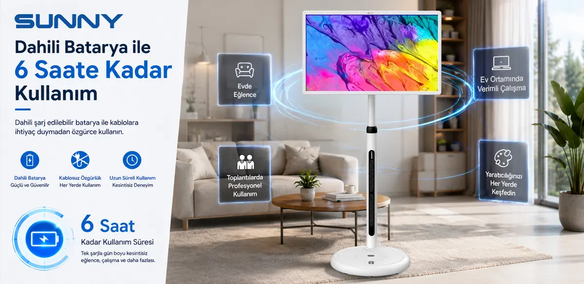 Sunny taşınabilir monitör dahili batarya