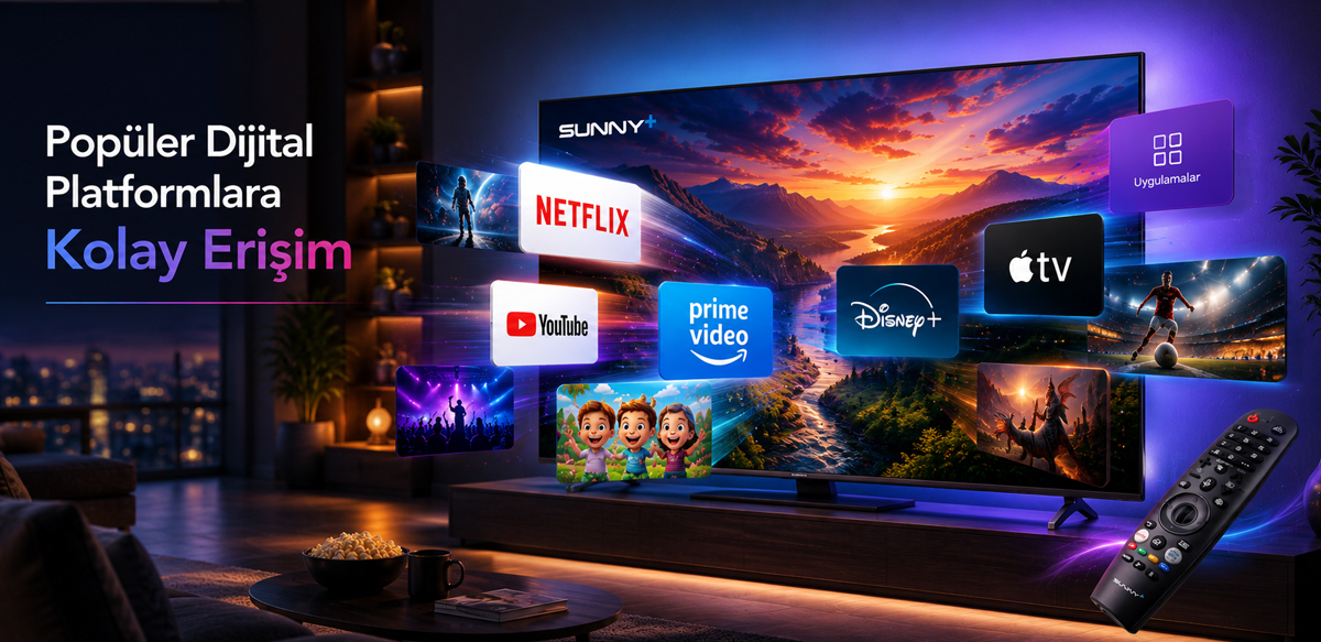 Netflix, YouTube, Prime Video, Disney+ ve Apple TV erişimi
