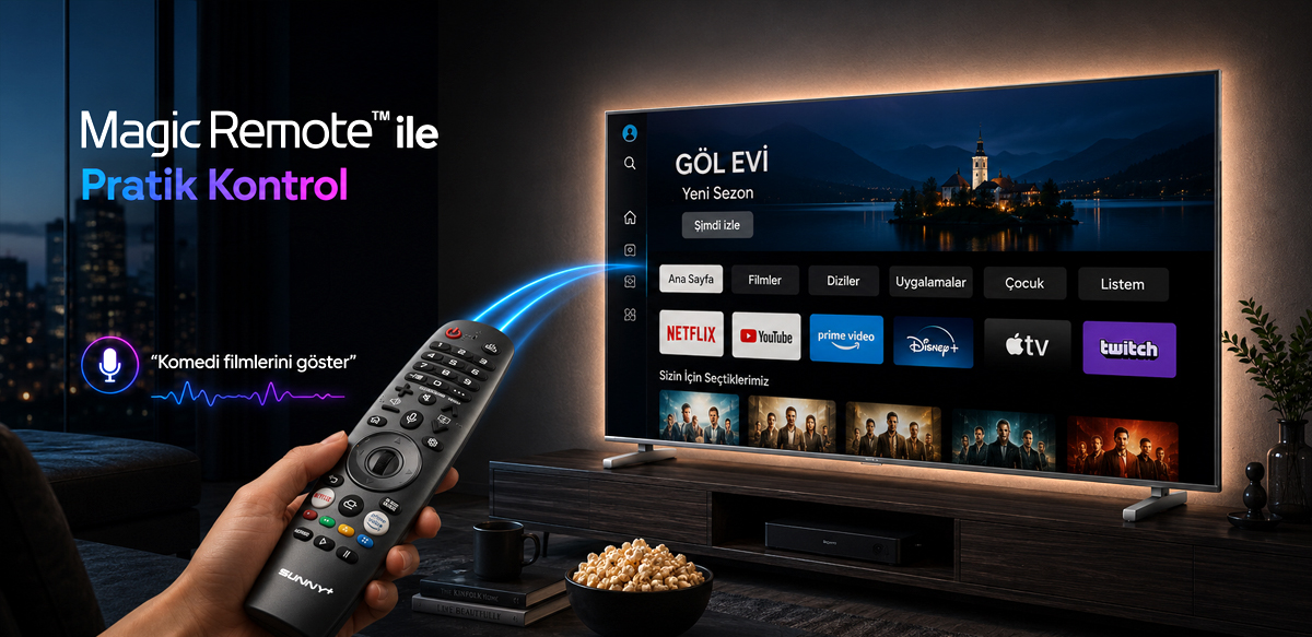 Magic Remote ile pratik ve sezgisel kontrol
